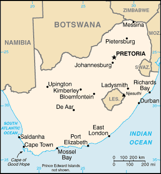 Landkarte Sd-Afrika